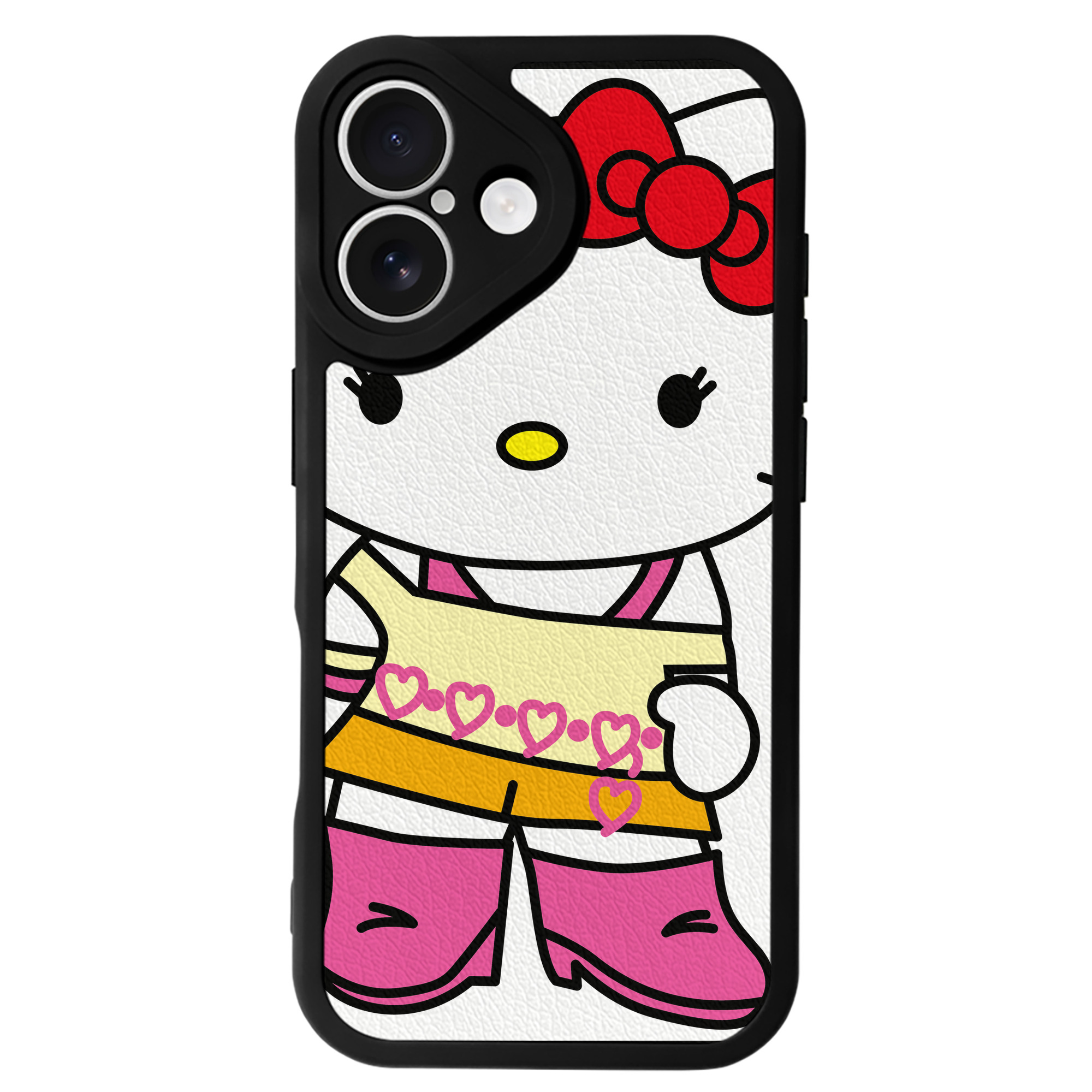 （画像用） Hello Kitty ハローキティ 【iPhone 16シリーズ対応】シリコンスマホケース（レザー調） 材質：シリコン
